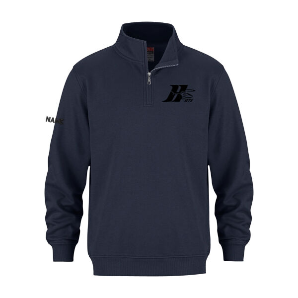 Flux Unisex One Colour Emblem Printed Staff Quarter Zip Thumbnail