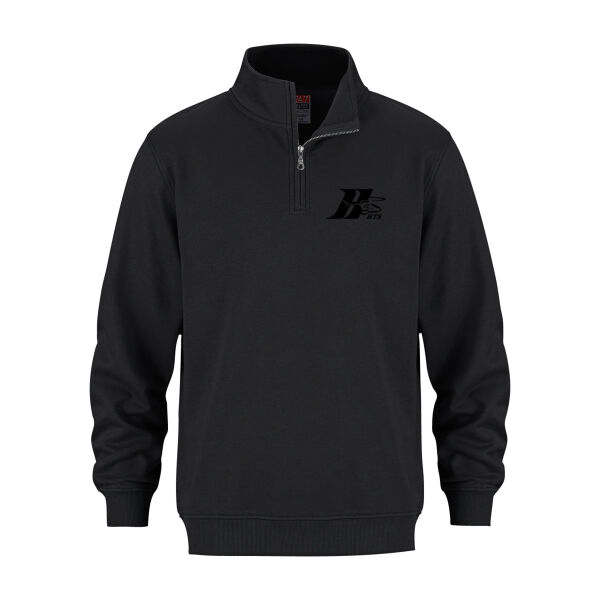 Flux Unisex One Colour Emblem Printed Quarter Zip Thumbnail